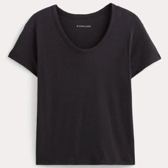 Everlane Air Scoop Neck Tee Black Small - Picture 2 of 3